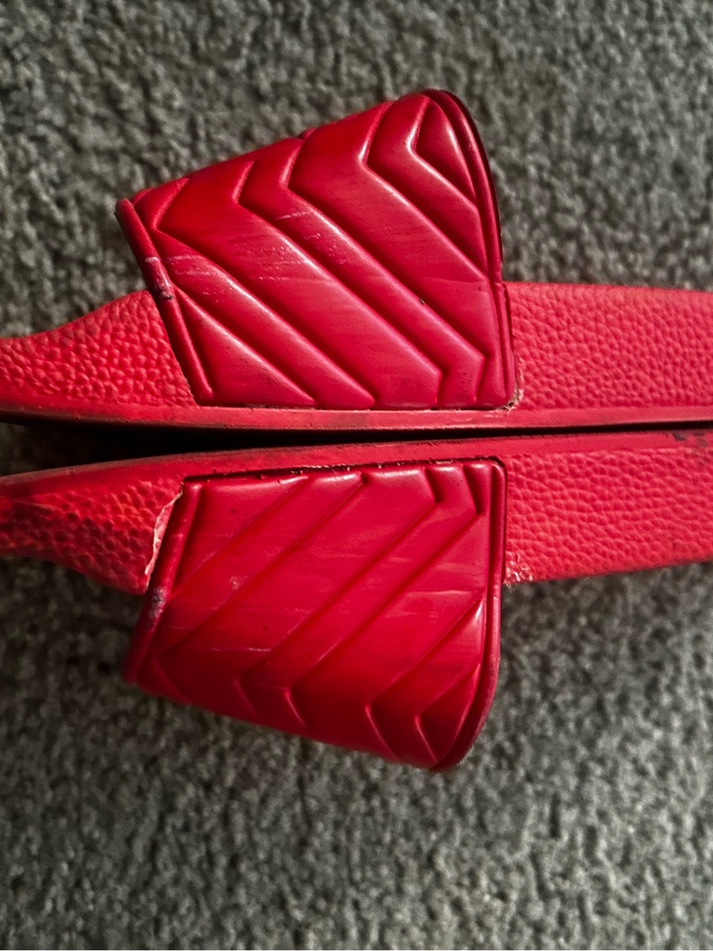 Red Embossed Logo Slide Sandals - Picture 12 of 13